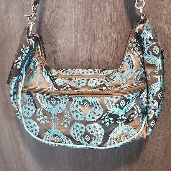 Petunia Pickle Bottom baby chic diaper bag nwot teal/brown vintage - Picture 1 of 11